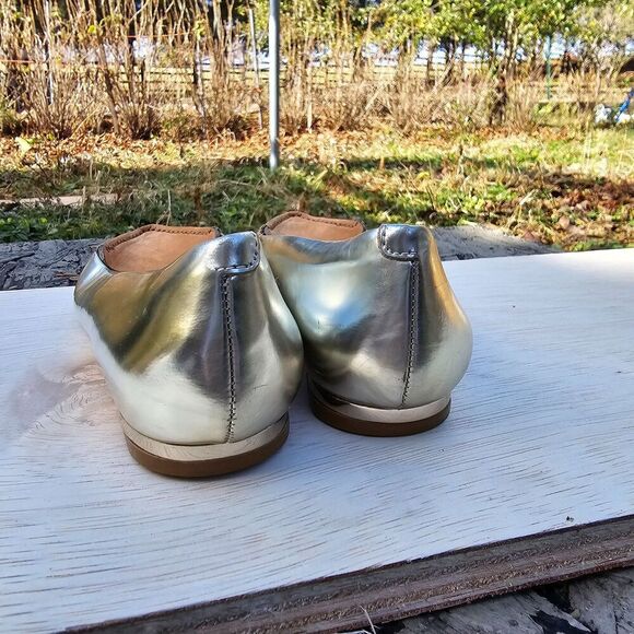 COACH  Walsh Metallic Silver Shoes Flats Loafers Rare Comfy Size 5 B, Pre-owned - Picture 8 of 9